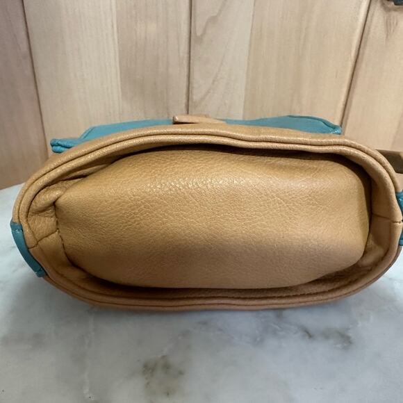 Big Budda | Small Crossbody Purse Blue and Tan - Picture 3 of 8